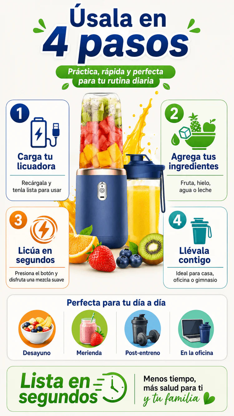 🍓 Lleva una vida más saludable 😊 Licuadora Portátil  🍓