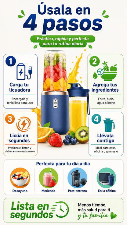 🍓 Lleva una vida más saludable 😊 Licuadora Portátil  🍓